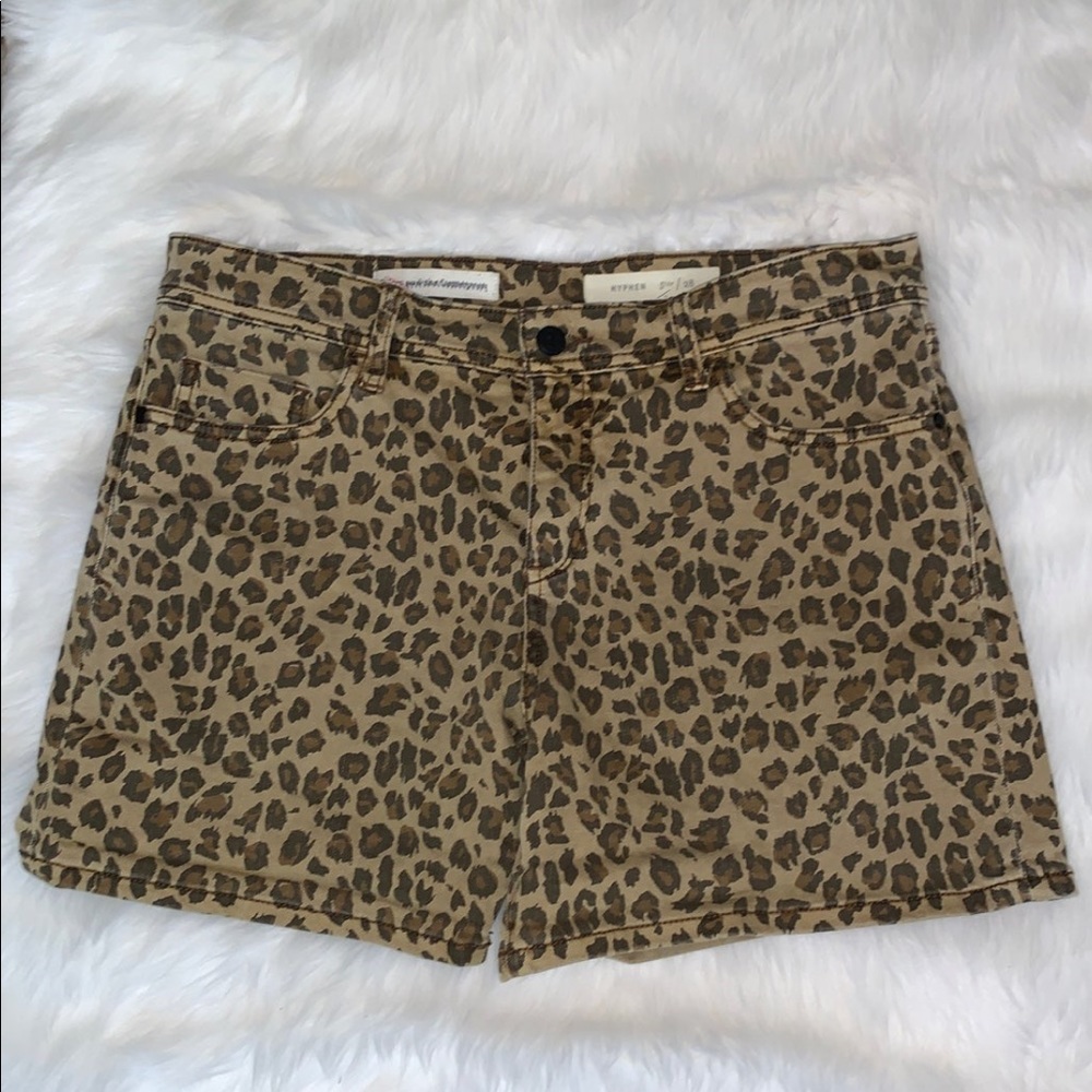 Anthropologie Leopard Print Jean Shorts